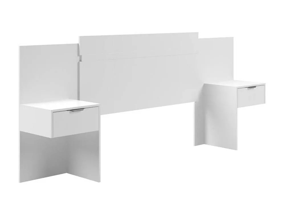 Vente-unique Extendable Headboard With Bedside Tables - 140/160 Cm - White - PARATI 6