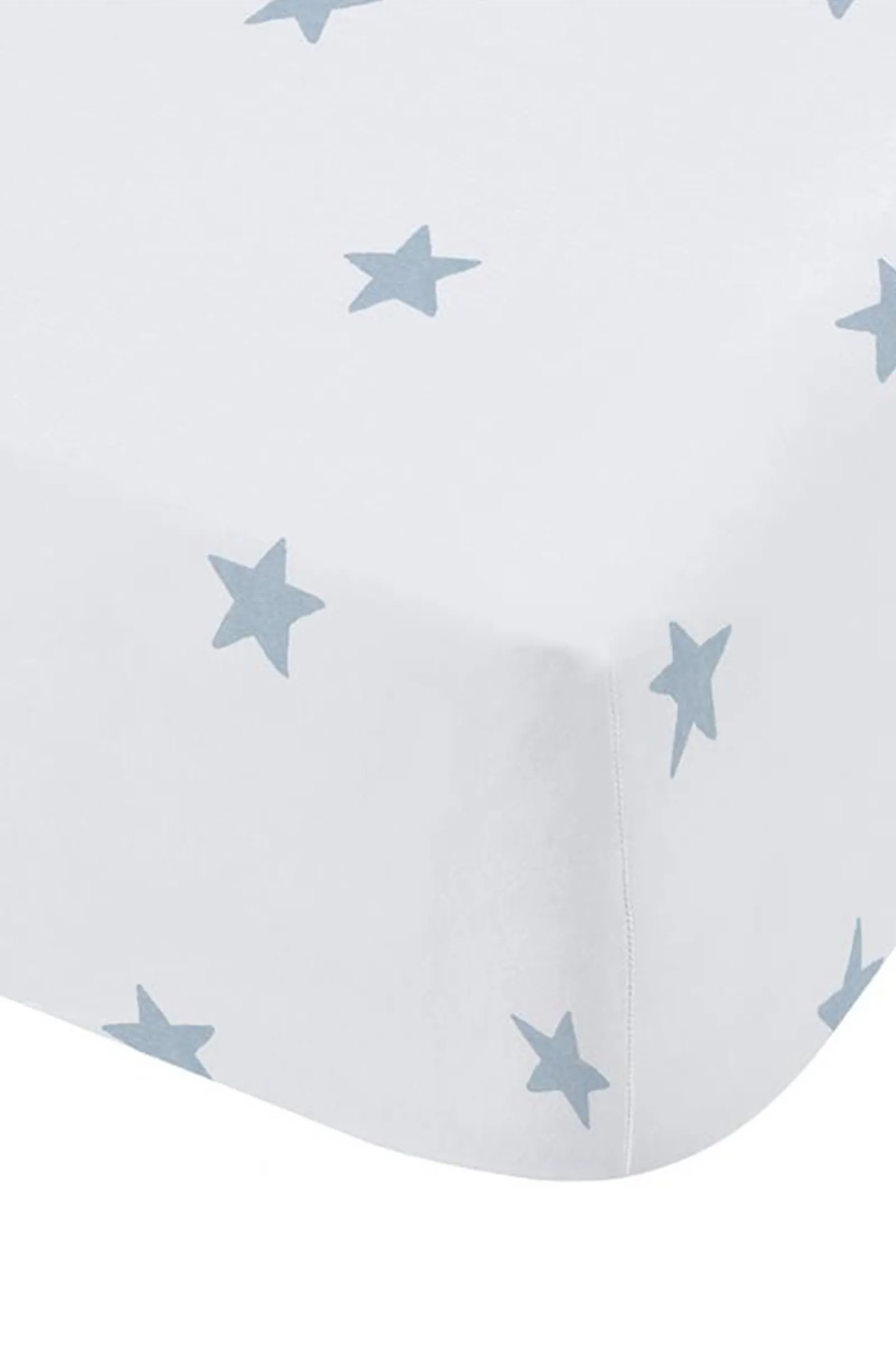 Bianca 'Mini Star & Stripes' Cotton Fitted Sheet in Blue 3