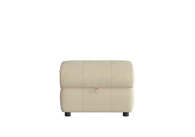 Link Leather Footstool - BV Bisque