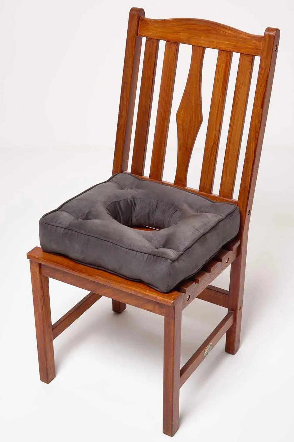 Homescapes Faux Suede Coccyx Cushion with Ties in Grey 6