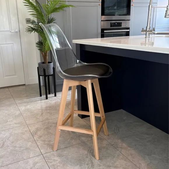 Fusion Living Soho Clear Plastic Bar Stool