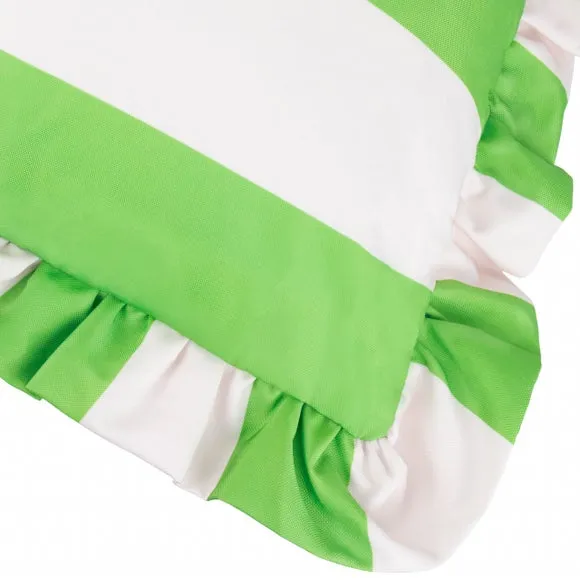 Palm Royal Stripe Ruffle Outdoor Square Cushion 4