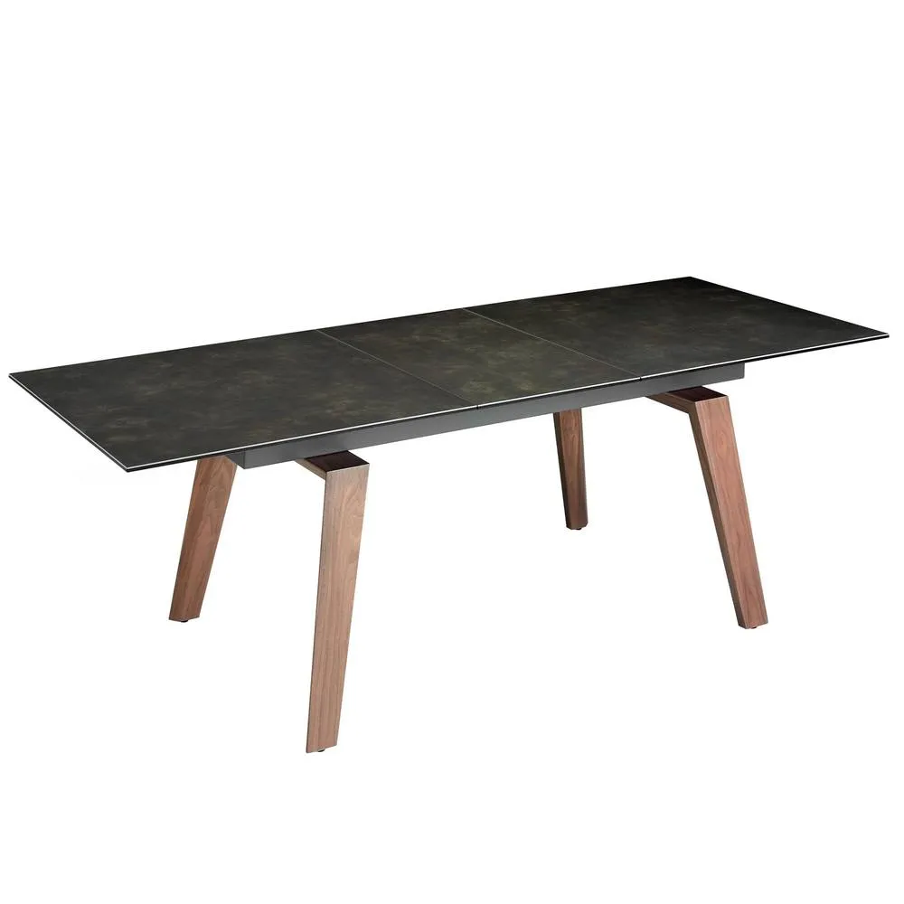 Angel Cerda Rectangular Extendable Dining Table Porcelain Marble in Brown