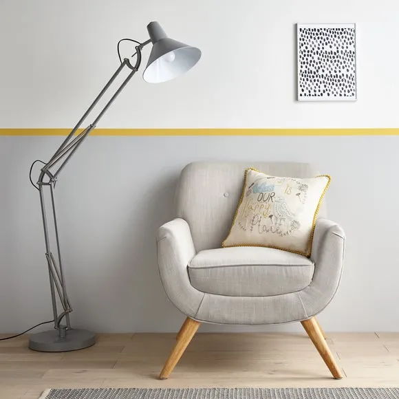 Scandi Happy Place Embroidered Ochre Cushion 5