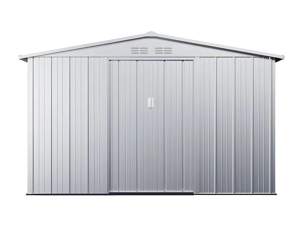 Vente-unique Galvanised Steel Garden Shed - Grey - 7.82 M² - LINUS in Light Grey 2