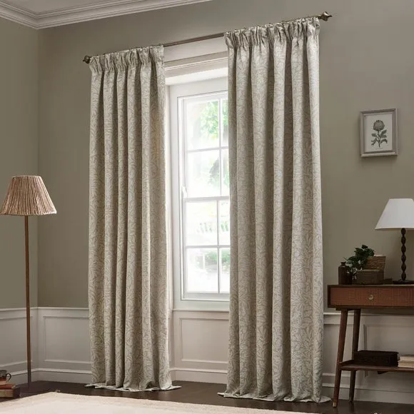 Morris & Co. Acorn Tonal Jacquard Pencil Pleat Curtains 1