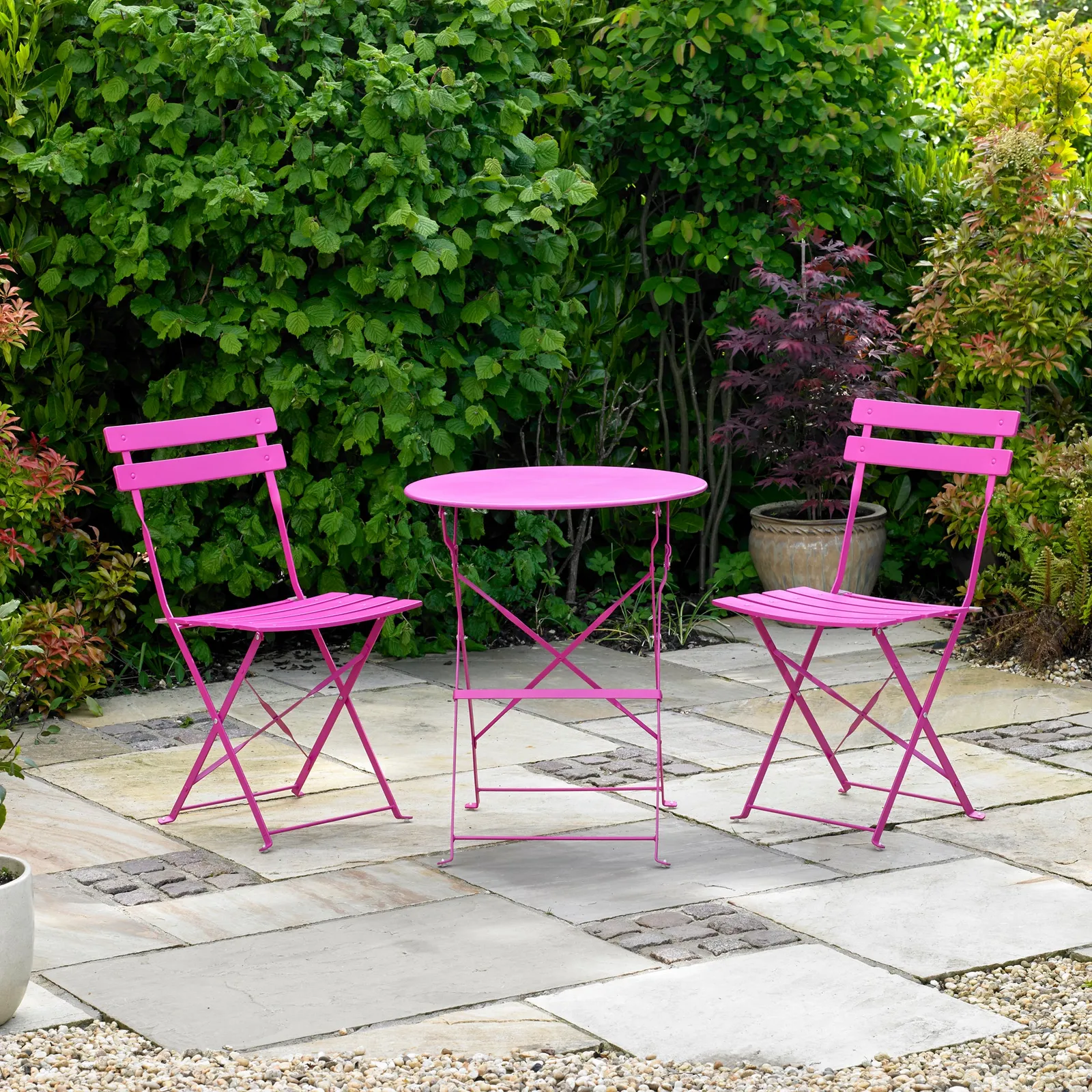 Kingfisher Pink Metal 2 Seat Bistro Set Pink
