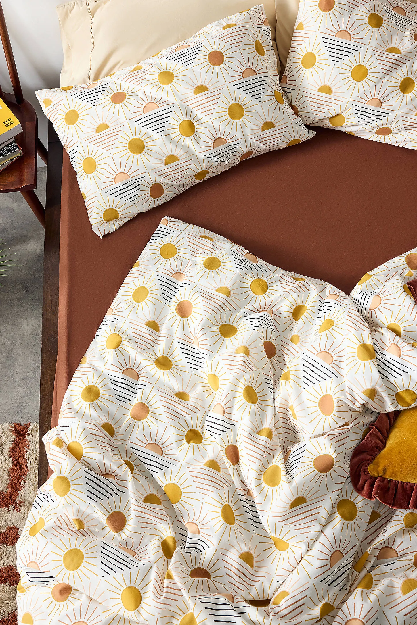 Geometric Sun Duvet Set - Orange 3