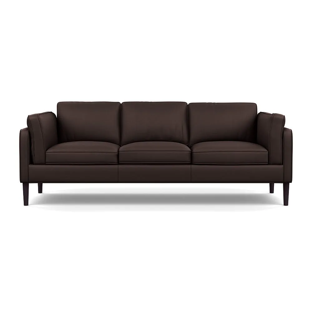 Heal's Sonno 4 Seater Leather Grain Chocolate 066 Wenge Black Feet 1