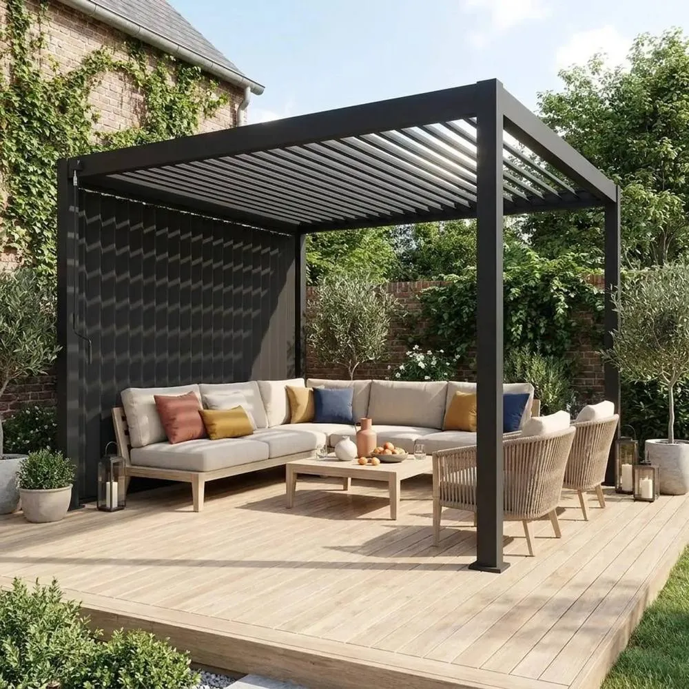 sweeek Vertical adjustable louver panel 3m for Triomphe pergola 3x3m V2 4x3m in Dark Grey 3