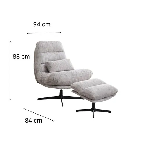 Turner Swivel Chair and Footstool 4