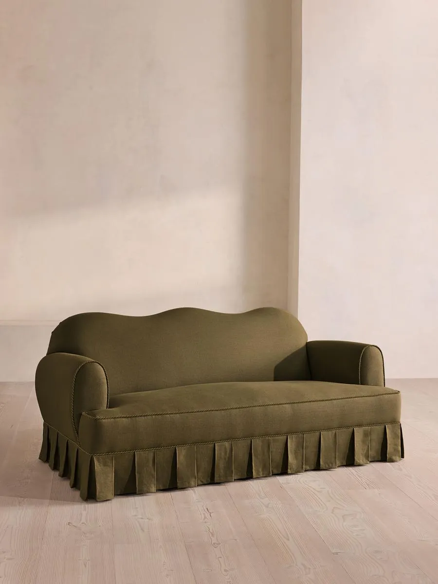 Madelyn Three Seater Sofa, Linen, Olive