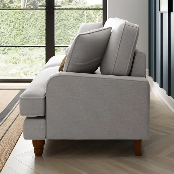 Beatrice Flatweave 3 Seater Sofa, Grey 2