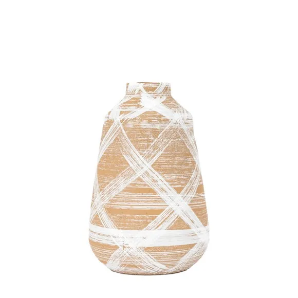 Hurne Reactive Striped Brown Stoneware Vase 5