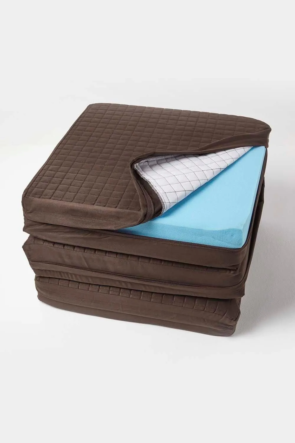 Homescapes Suede Orthopaedic Foam 3 Seater Booster Cushion in Chocolate 2