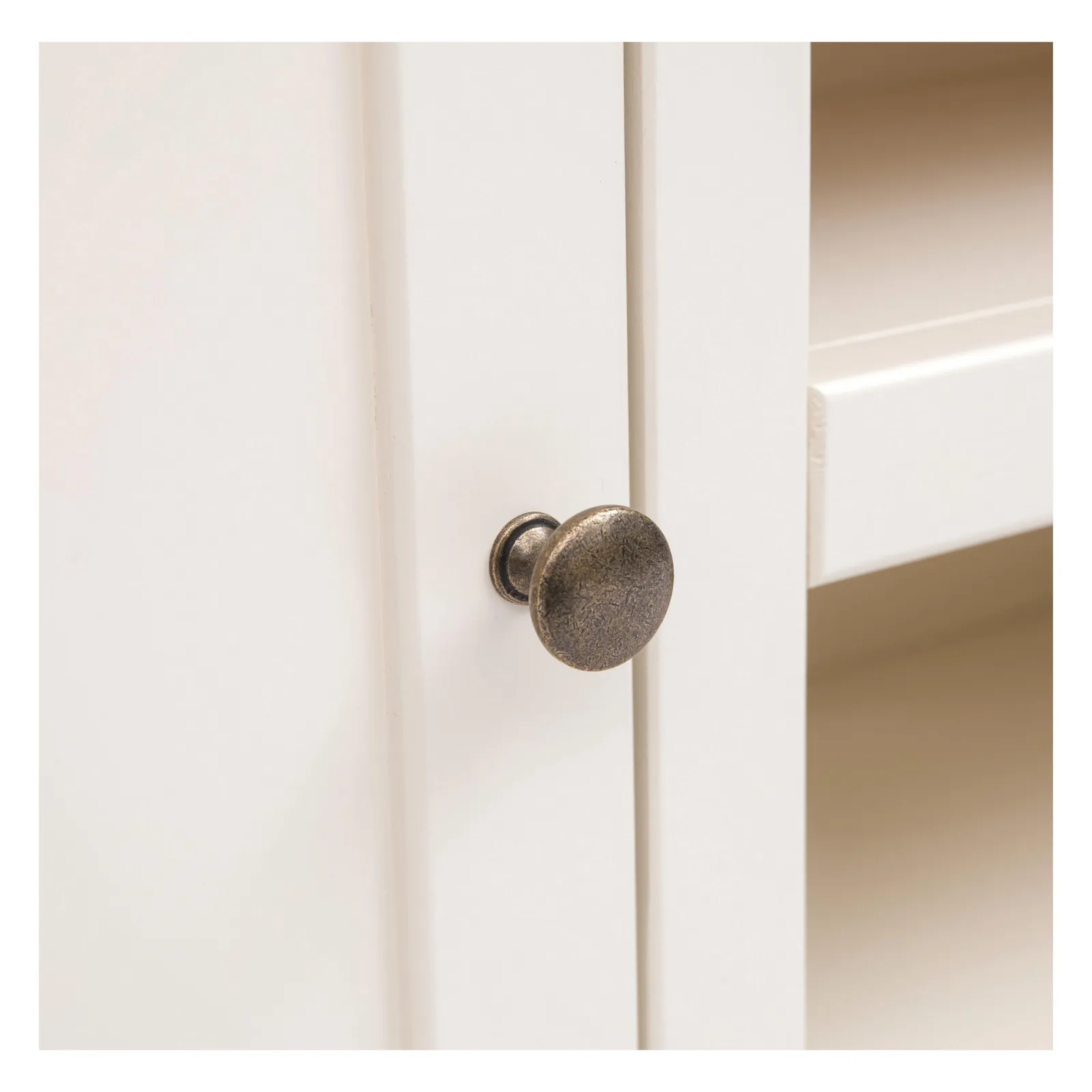 Cabinet Bits Maggiori Off-White 2 Door TV Cabinet Brass Knob 5
