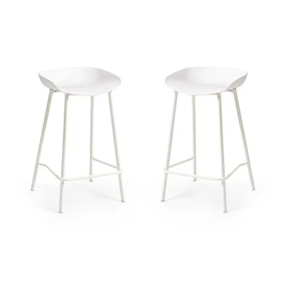 Renzo Set Of 2 Bar Stools, Metal 3
