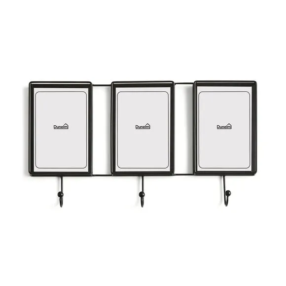 Black Metal Multi Photo Frame with Key Hooks 3