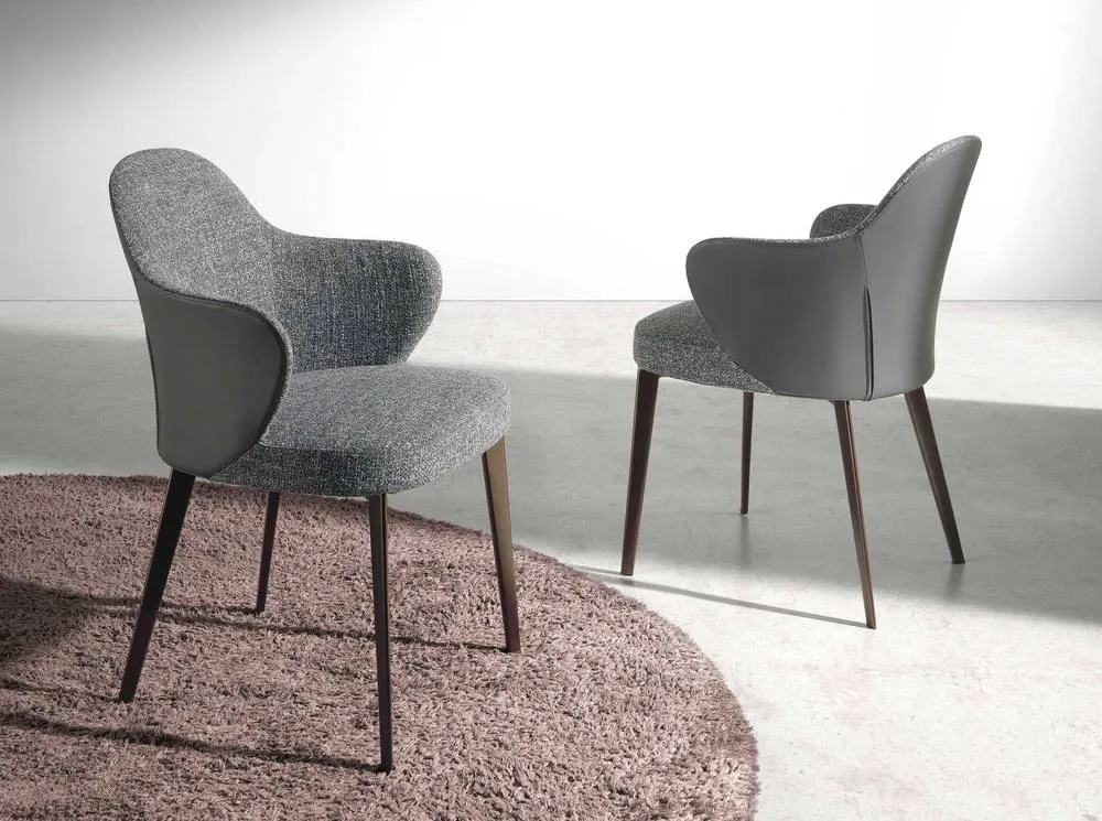 Angel Cerda Model Dark Grey Fabric & Leatherette Dining Chair 3