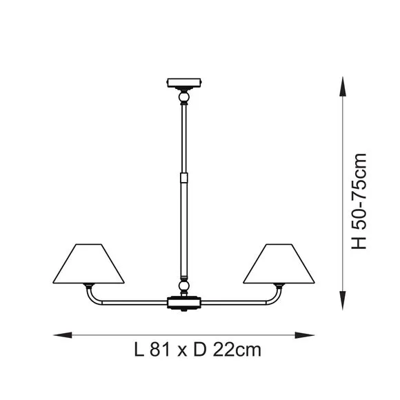 Vogue Leila 2 Light Plain Adjustable Linear Ceiling Light 6