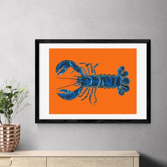 East End Prints Lobster on Orange by Alice Straker 1