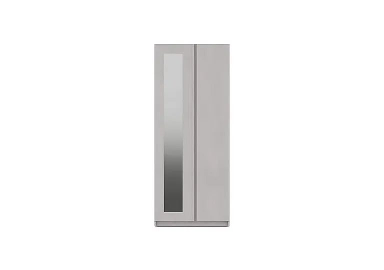 Kings Cross 2 Door Wardrobe with Mirror - Light Grey