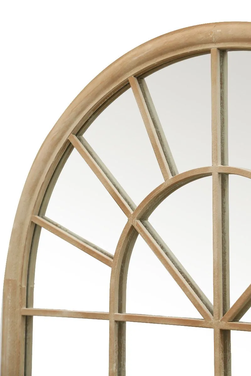 MirrorOutlet Large Country Arch Wall Mirror 71" x 40" (180x103cm) Sand Colour in Cream 4