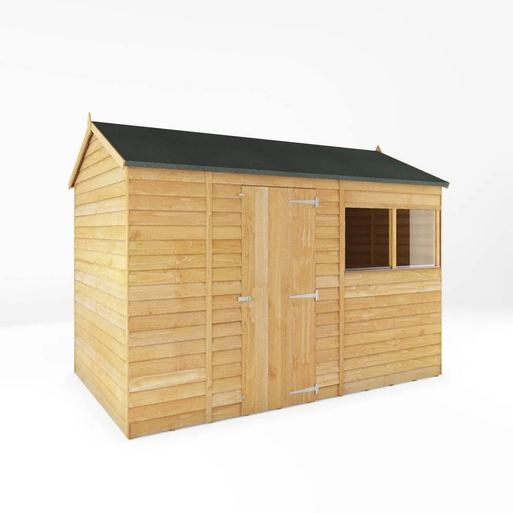 Mercia 10 x 6 Feet Overlap Reverse Apex Shed - L190.5 x W299.4 x H221.8 cm in Brown