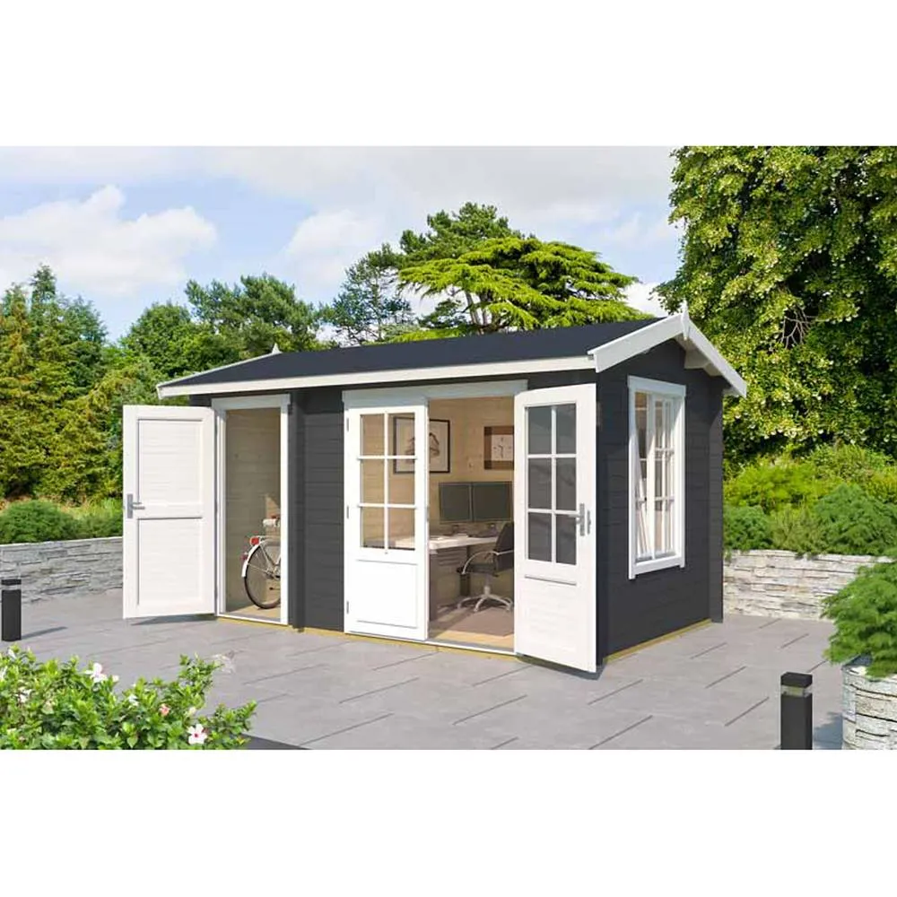 Lasita Maja Ltd Wrexham 1-Log Cabin, Garden Room, Home Office - L430xW288.1xH250.8 cm in Light Tan 3