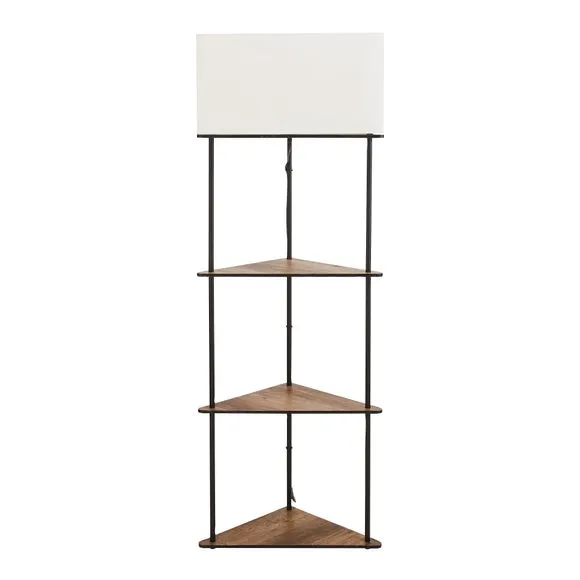 Fulton Corner Shelved Floor Lamp Rustic Pine 5
