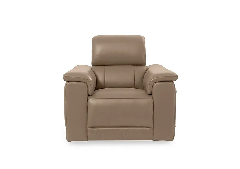 Genius Leather Power Recliner Chair with Power Headrest - Montana Barley