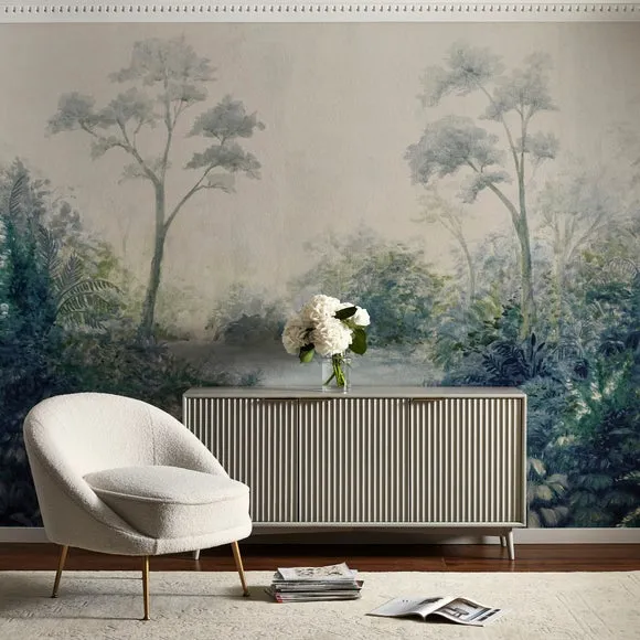 Cranberry and Laine Tranquil Floral Wall Mural 1