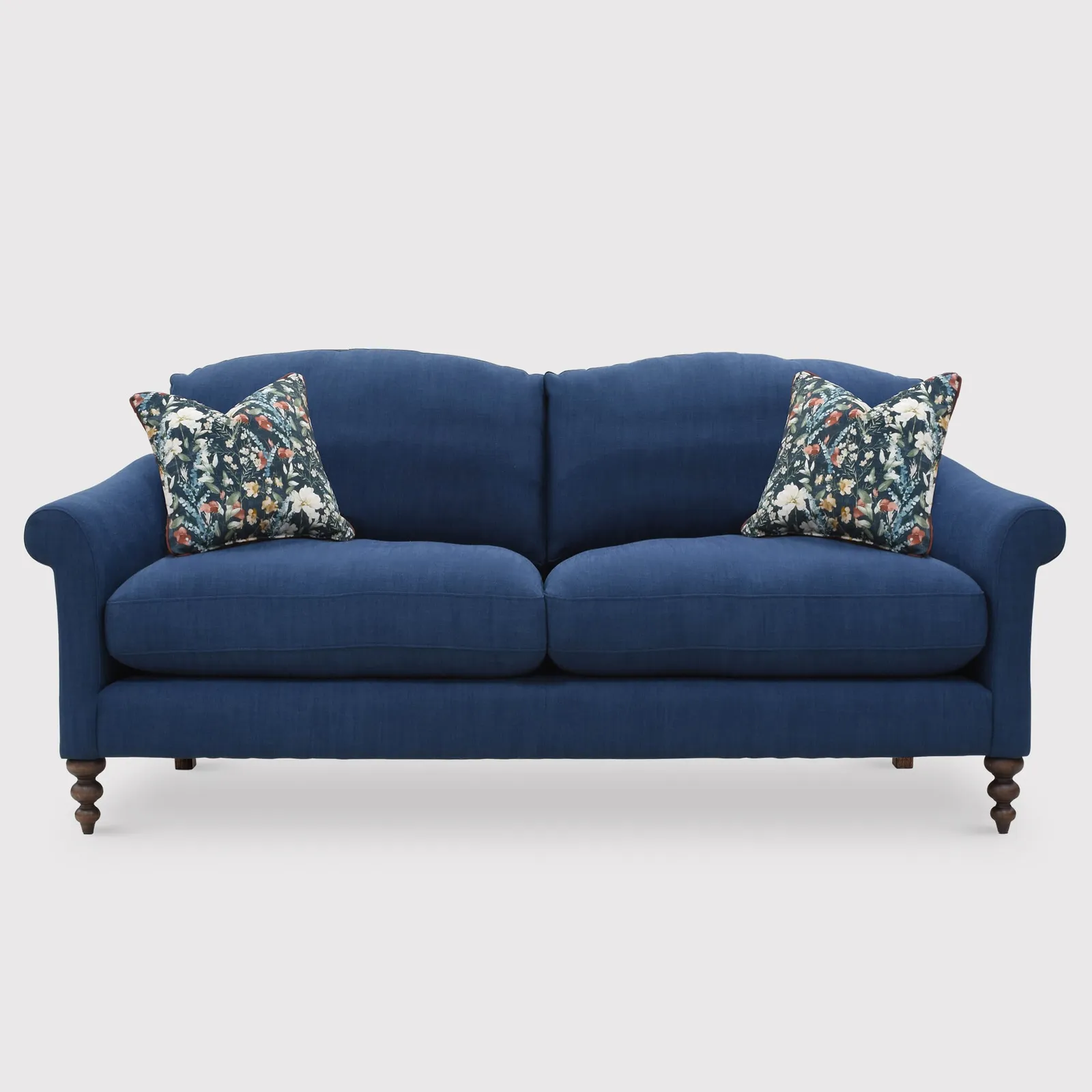 English Heritage Clover 26 Medium Sofa With Pre Set Scatters, Blue | Barker & Stonehouse 1