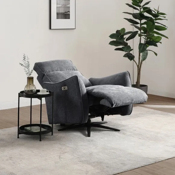 Emil Chenille Recliner Swivel Chair 3