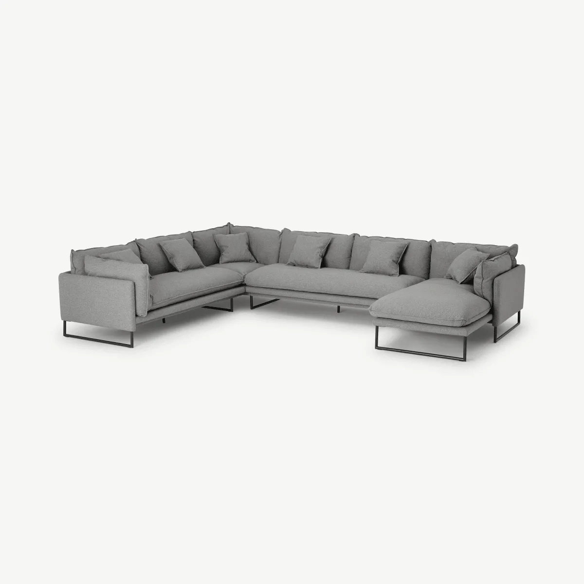 Malini Right Hand Facing Full Corner Chaise End Sofa, Mountain Grey Weave