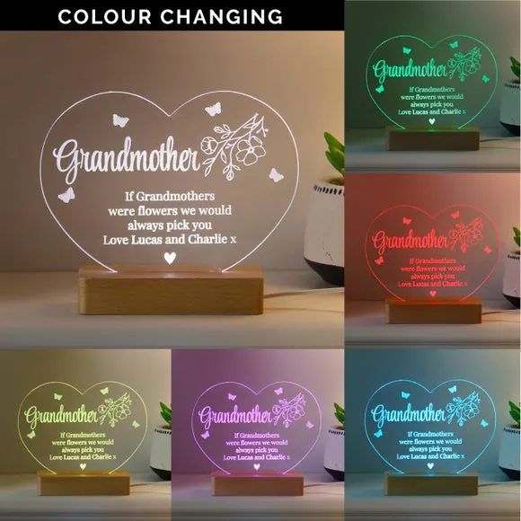Personalised Floral Heart LED Light Lamp 2