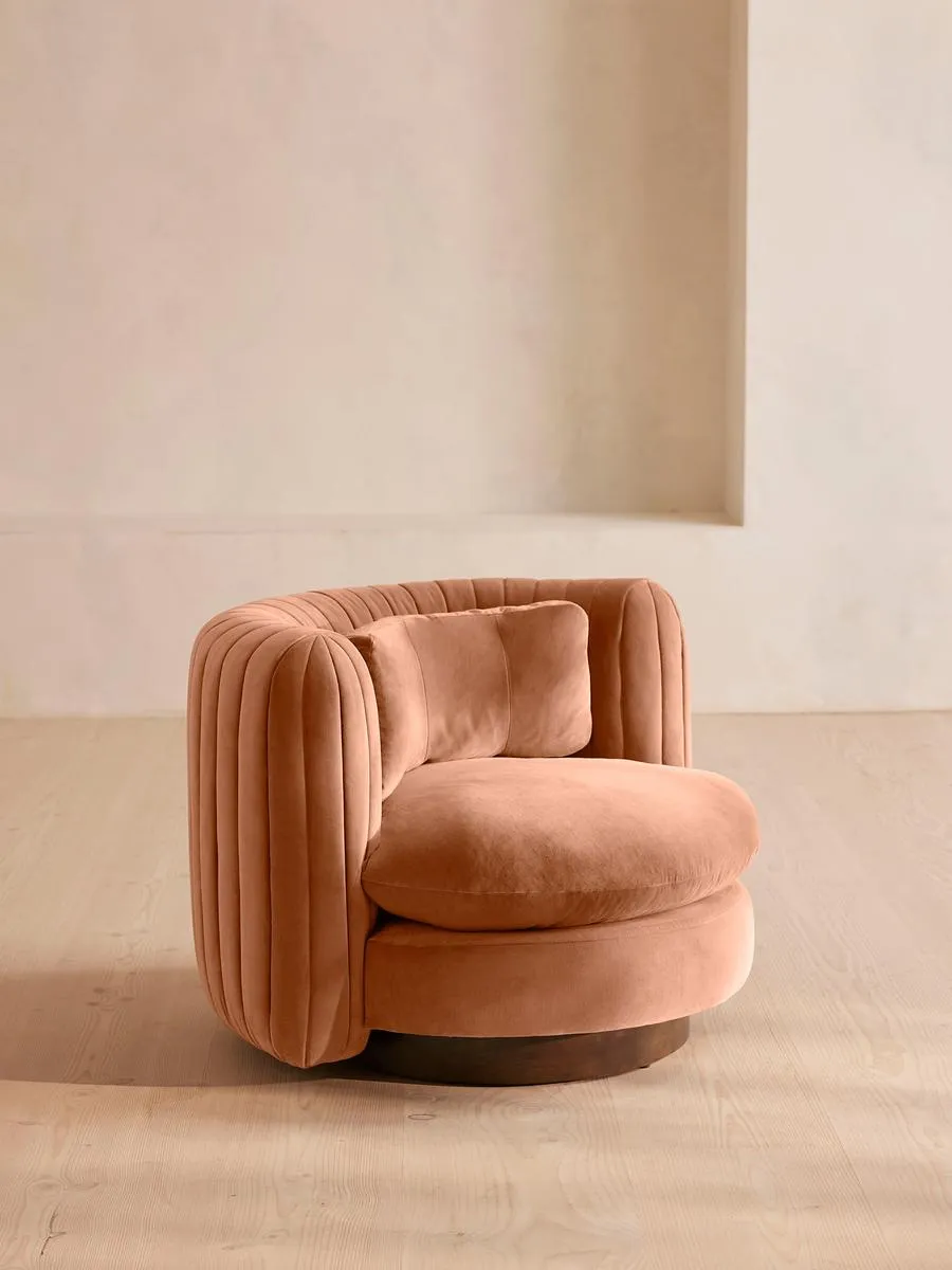 Vivienne Armchair, Velvet, Antique Rose