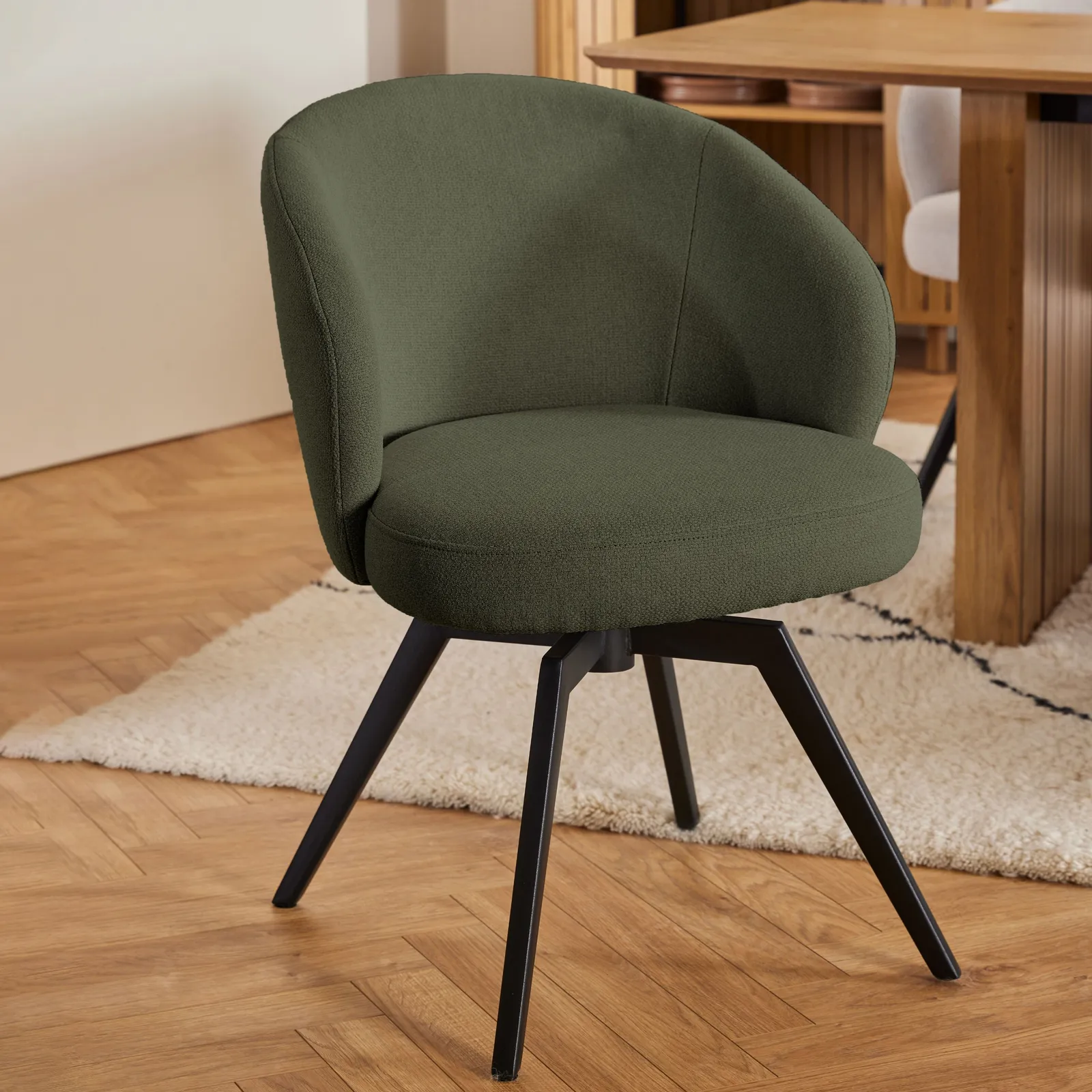Furniture To Go Darlene Dining Chair with Armrest & Swivel Function in Green 6