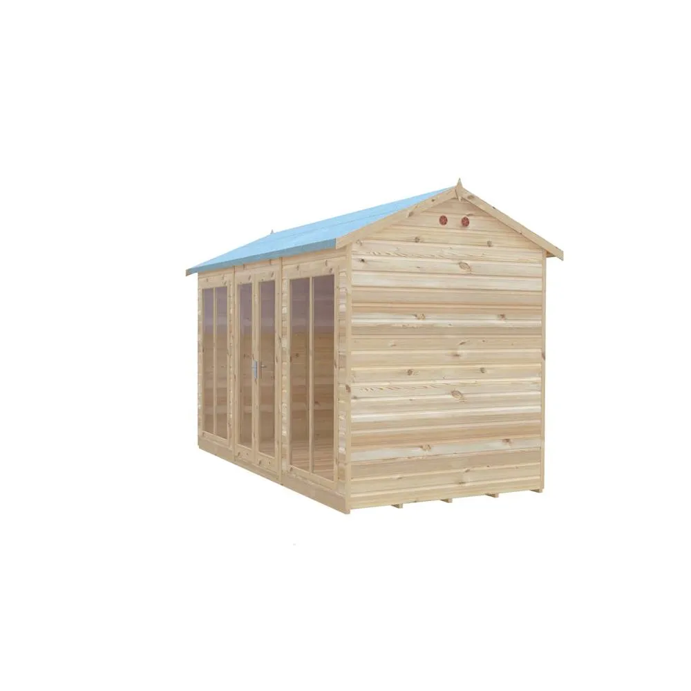 Shires Mayfield 12 x 6 Summerhouse - Wood - L179 x W357 x H240.9 cm in Light Brown 4