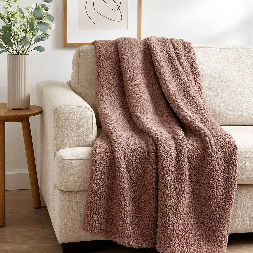 Voltico Super Soft Cuddle Throw 130 x 180cm - Soft Sofa & Bed Blanket in Light Brown