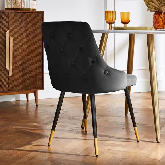 Ariana Set of 2 Dining Chairs, Velvet 3