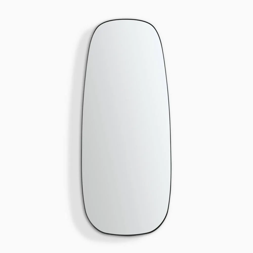 FurnitureboxUK Elodie Black Metal Large 120x50 Pebble Shape Wall Mirror 5