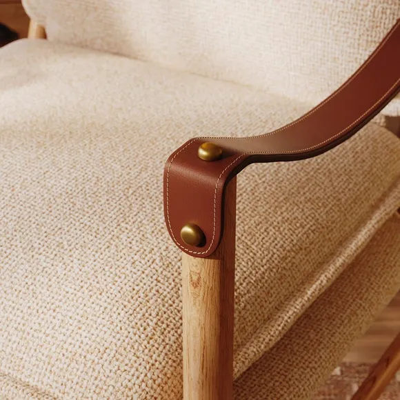 Explorer Wooden Frame Boucle Accent Chair 4