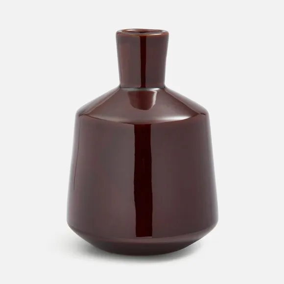 Gloss Brown High Necked Bottle Vase 3