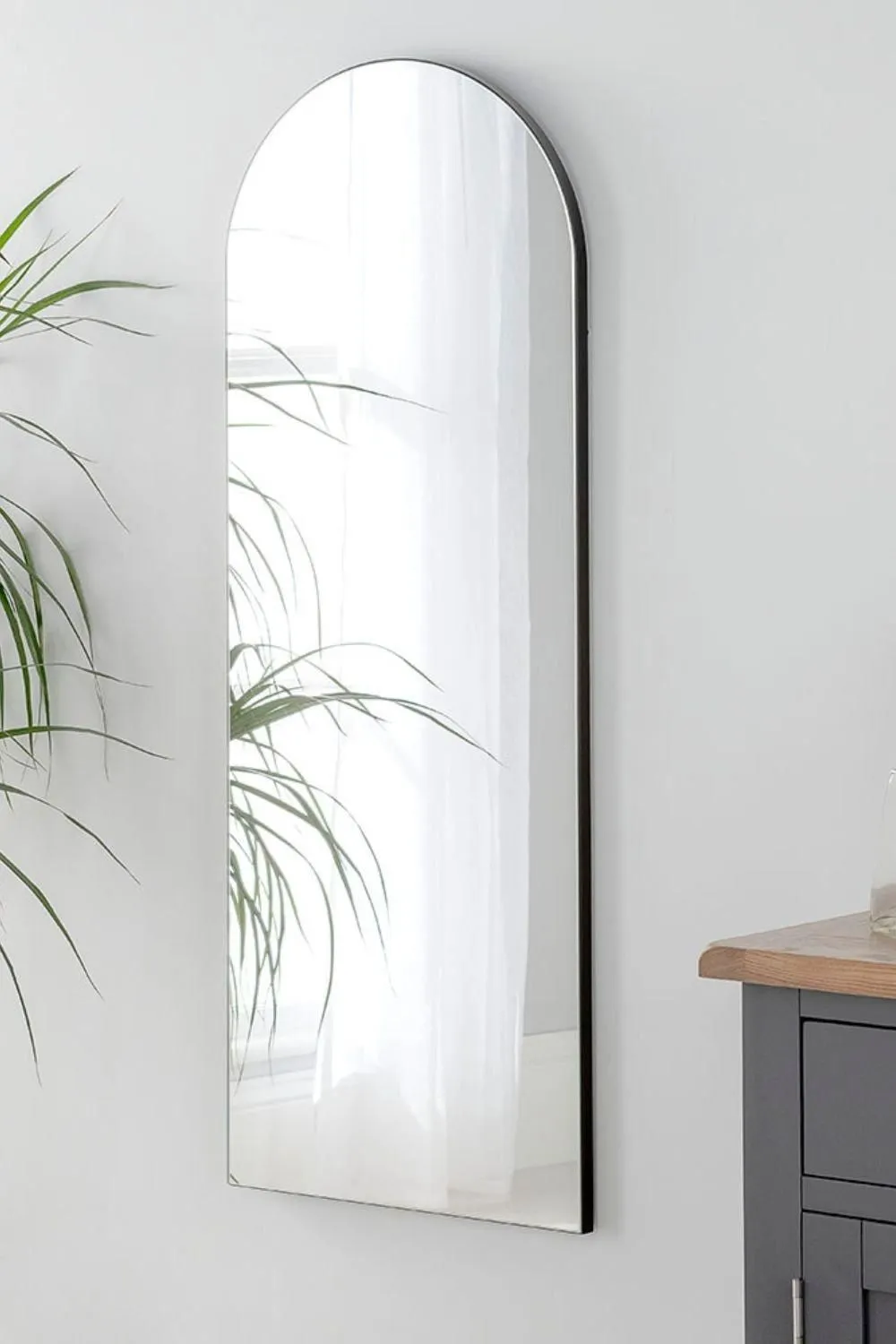 Yearn Mirrors Minimal Arch Black Dressing Mirror 120x45cm