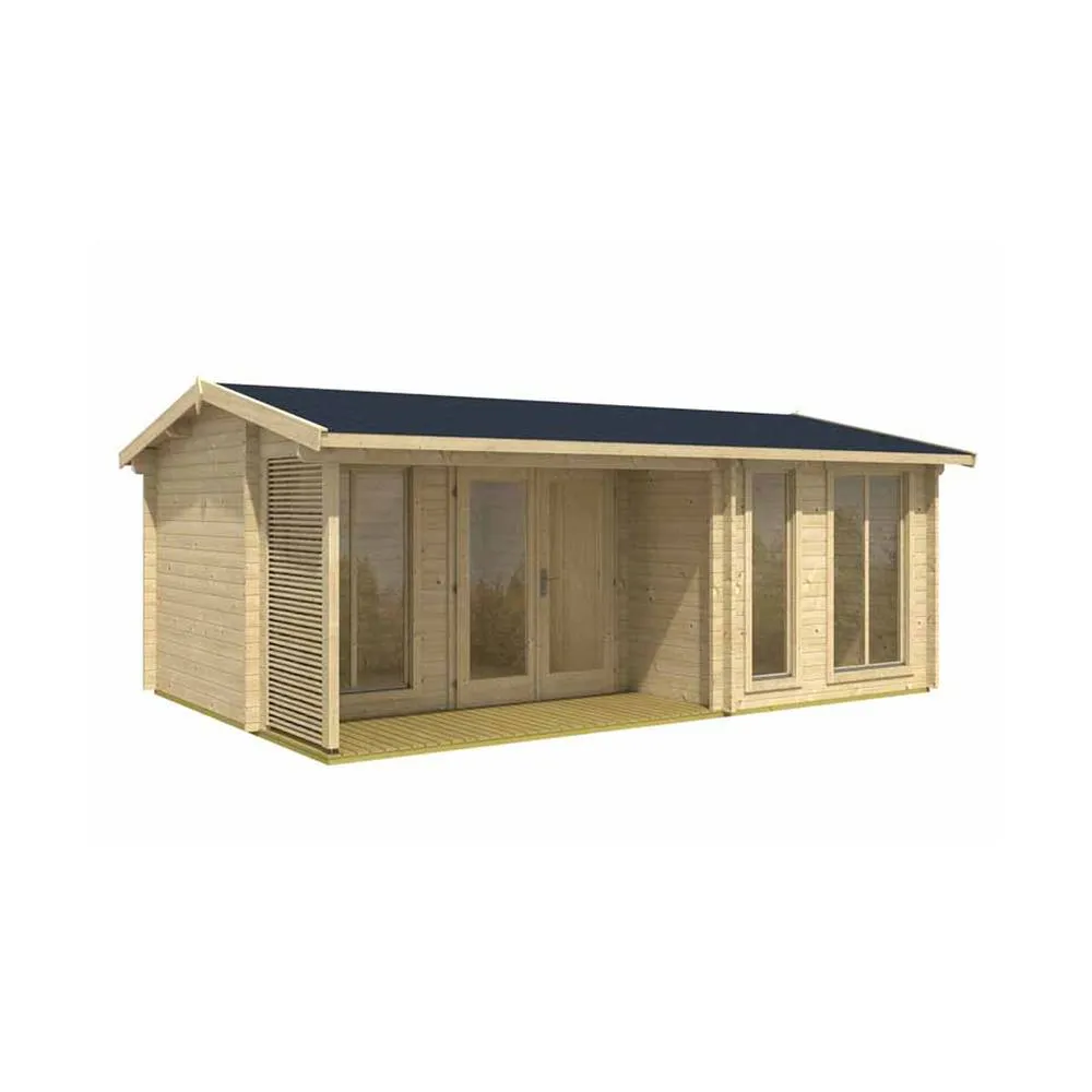 Lasita Maja Ltd Montrose 44-Log Cabin, Home Office - L615xW429.7xH250.8 cm in Light Tan 2