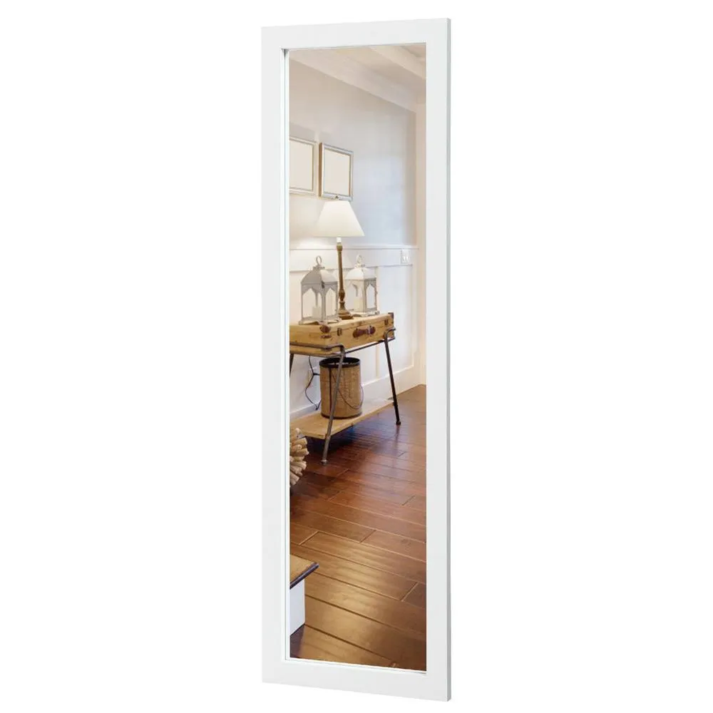 Costway 120 x 37cm Full Length Mirror Wall Mirror w/ Hanging Hooks in White 5