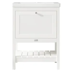 Bayswater Hartleigh Pointing White Traditional Freestanding Vanity Unit & 1 Tap Hole Modern Recessed Basin - 600mm