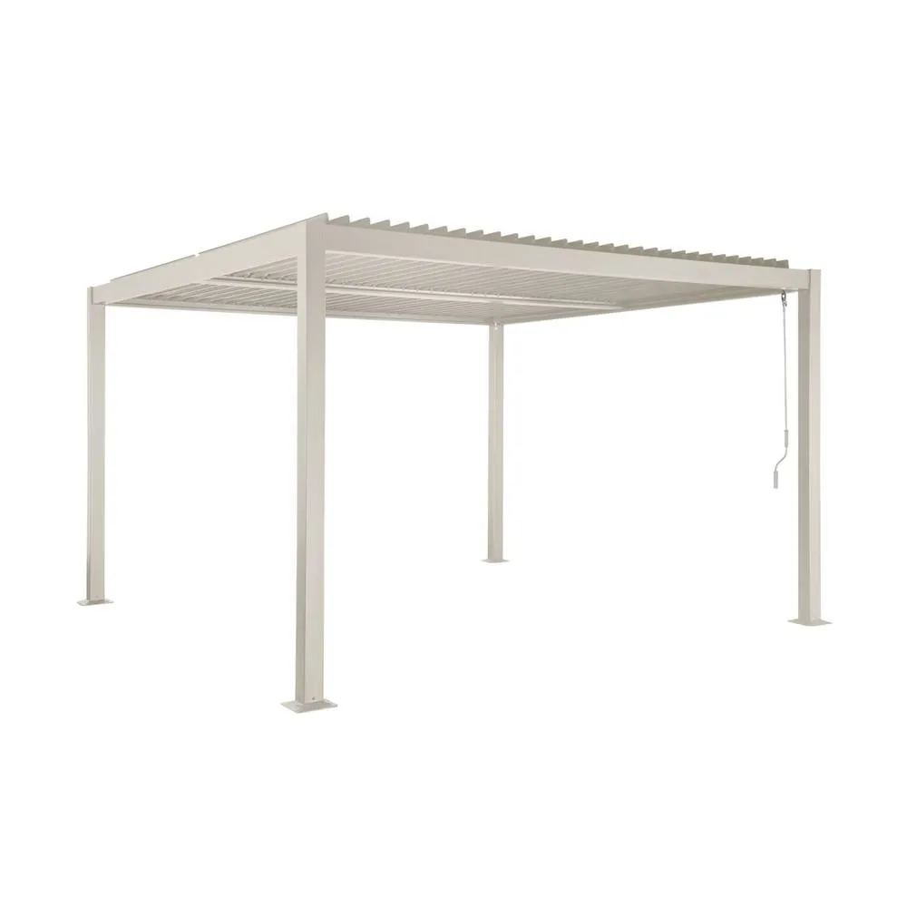 sweeek Louvered pergola aluminium & steel 3.6 x 3.6m in Beige 2