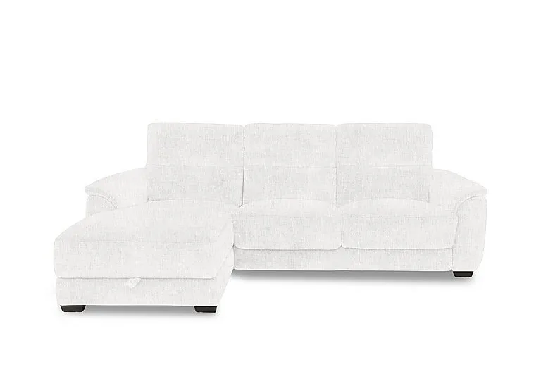 Saffron Fabric 3 Seater Sofa with Storage Left Hand Facing Chaise End - Frost